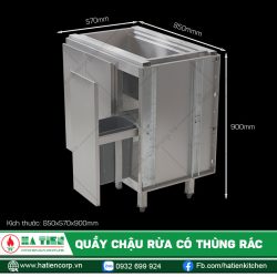 Quầy Chậu Rửa Có Thùng Rác Hà Tiên - Chậu Rửa Inox Quầy Bar