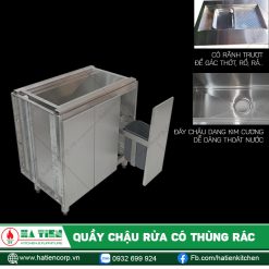 Quầy Chậu Rửa Có Thùng Rác Hà Tiên - Chậu Rửa Inox Quầy Bar