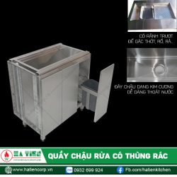 Quầy Chậu Rửa Có Thùng Rác Hà Tiên - Chậu Rửa Inox Quầy Bar