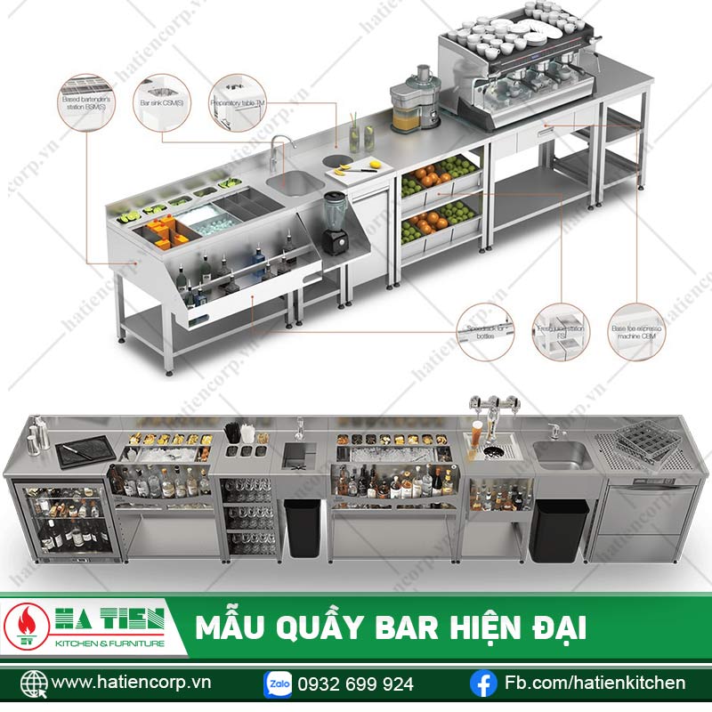 Các mẫu quầy pha chế hiện đại