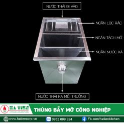 Thùng Bẫy Mỡ Inox Công Nghiệp Hiện Đại - Bể Tách Mỡ Nhà Hàng