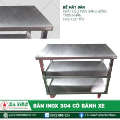 Bề mặt bàn trơn nhẵn