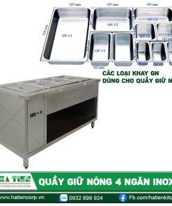 Quầy sử dụng cho nhiều loại khay GN khác nhau