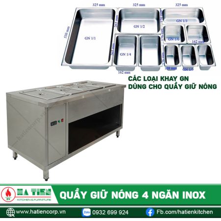 Quầy sử dụng cho nhiều loại khay GN khác nhau