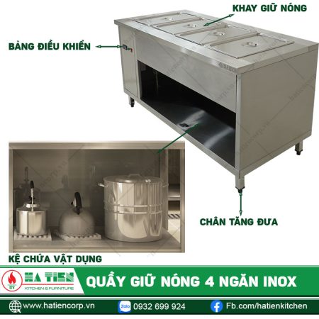 Cấu tạo chính của quầy giữ nóng