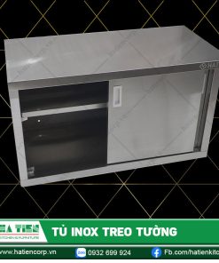 Tủ Inox Treo Tường - Tủ Treo Tường Cửa Lùa Một Kệ Giữa
