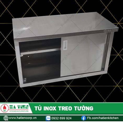 Tủ Inox Treo Tường - Tủ Treo Tường Cửa Lùa Một Kệ Giữa