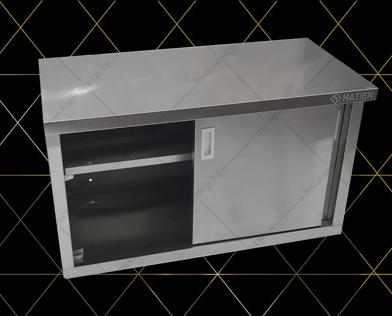 Tủ Inox Treo Tường - Tủ Treo Tường Cửa Lùa Một Kệ Giữa