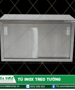 Tủ Inox Treo Tường - Tủ Treo Tường Cửa Lùa Một Kệ Giữa