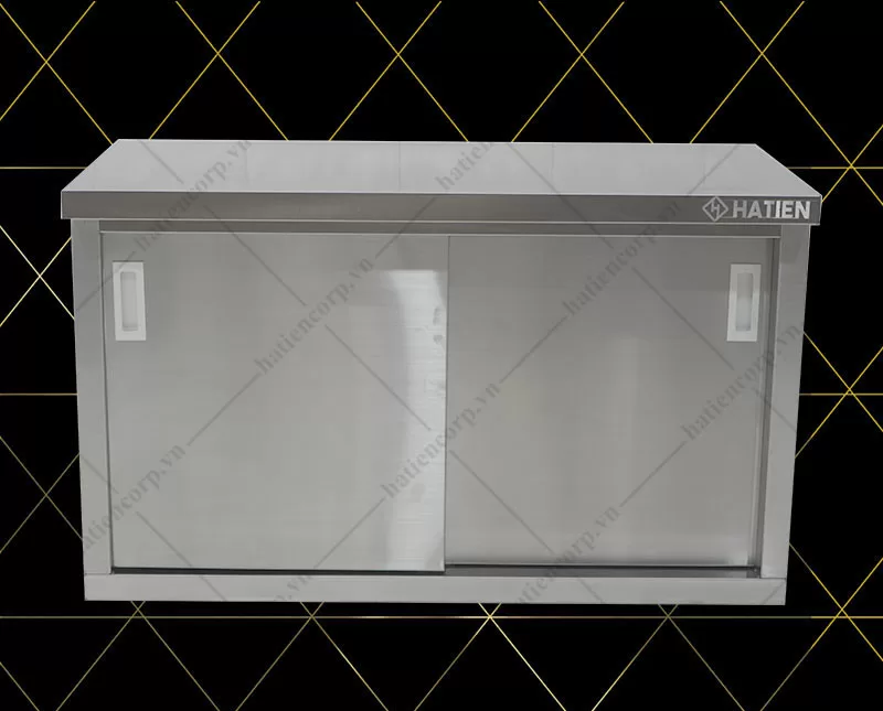 Tủ Inox Treo Tường - Tủ Treo Tường Cửa Lùa Một Kệ Giữa