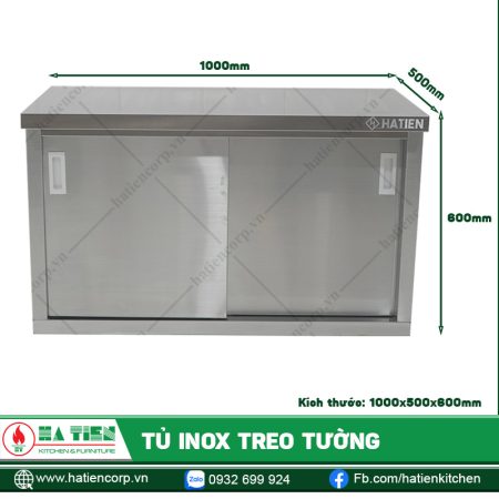 Tủ Inox Treo Tường - Tủ Treo Tường Cửa Lùa Một Kệ Giữa