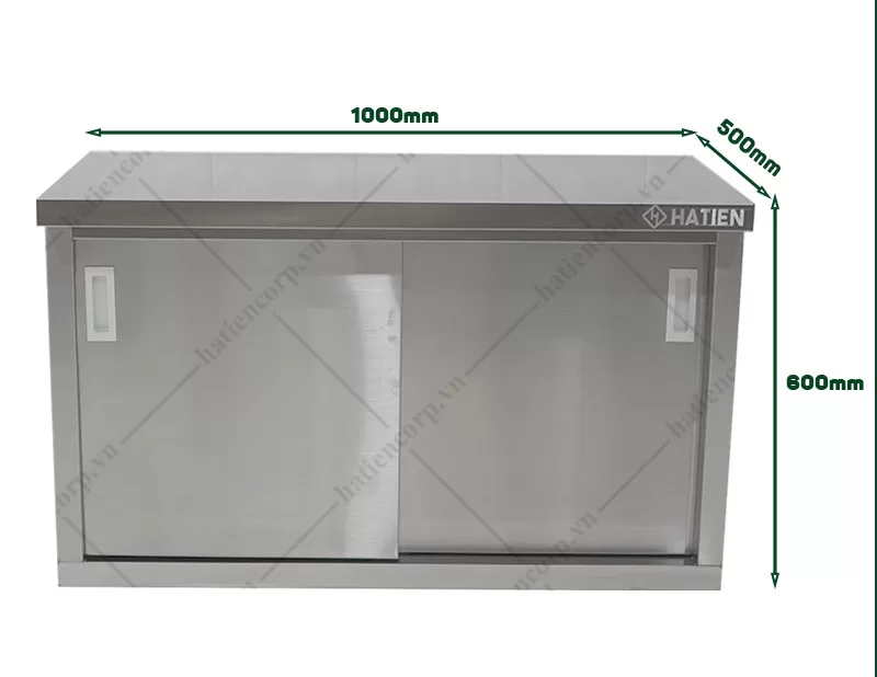 Tủ Inox Treo Tường - Tủ Treo Tường Cửa Lùa Một Kệ Giữa
