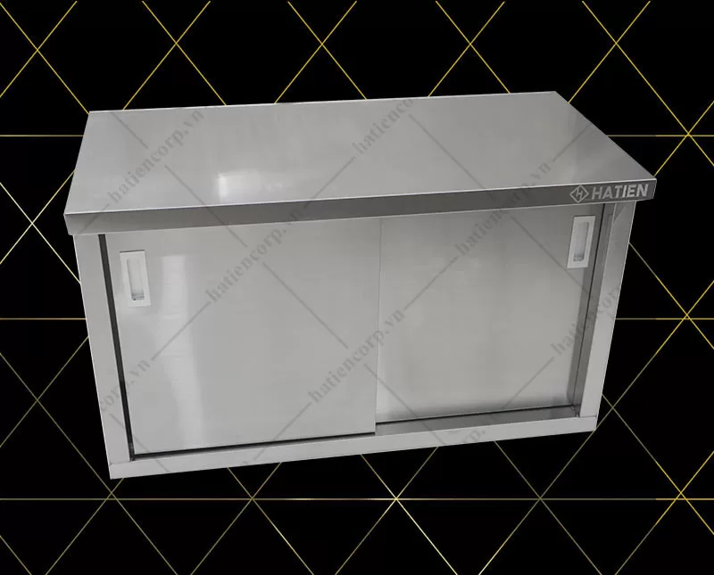 Tủ Inox Treo Tường - Tủ Treo Tường Cửa Lùa Một Kệ Giữa