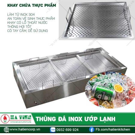 Thùng Đá Inox Ướp Lạnh - Thùng Đựng Đá Inox Ướp Thực Phẩm - hình 4