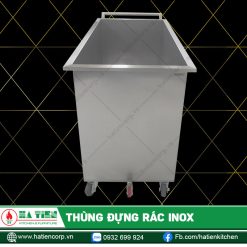 Thùng Đựng Rác Bằng Inox - Thùng Rác Lớn Có Bánh Xe