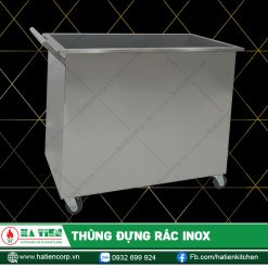 Thùng Đựng Rác Bằng Inox - Thùng Rác Lớn Có Bánh Xe