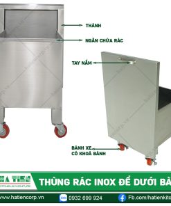 Cấu tạo Thùng rác inox để dưới bàn