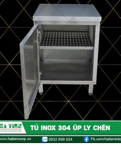 Tủ Inox 304 Úp Ly Chén - Quầy Úp Ly Inox