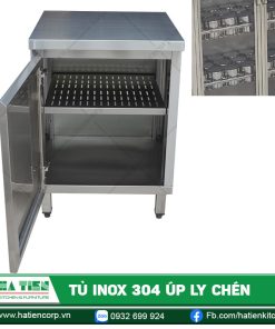 Tủ Inox 304 Úp Ly Chén - Quầy Úp Ly Inox