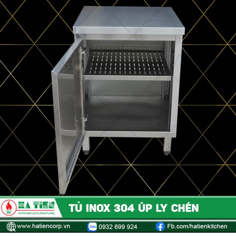 Tủ inox 304 úp ly chén do Hà Tiên gia công