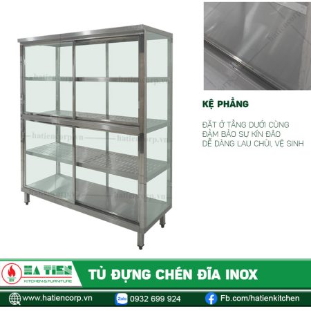 Tủ Đựng Chén Đĩa Inox Mặt Kính - hình 7