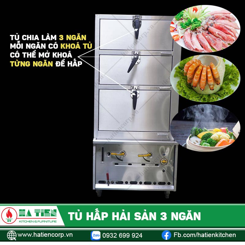 Tủ hấp được nhiều loại thực phẩm khác nhau cùng lúc, mà không sợ bị ám mùi