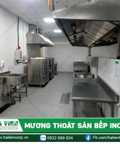 Mương thoát sàn trong bếp công nghiệp