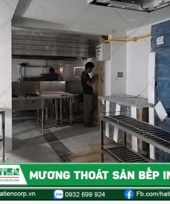 Hệ thống mương thoát nước trong khu bếp
