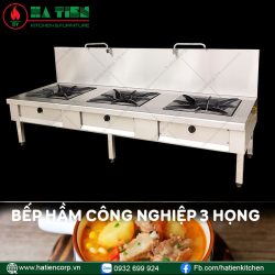 bếp hầm 3 họng có thành
