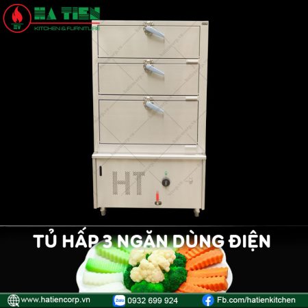 tủ hấp 3 ngăn dùng điện