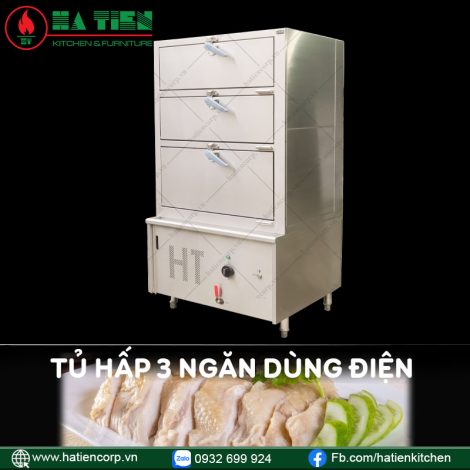 tủ hấp 3 ngăn dùng điện