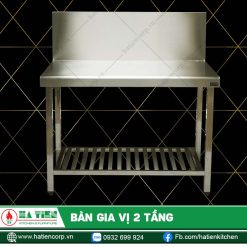 bàn inox 2 tầng để gia vị