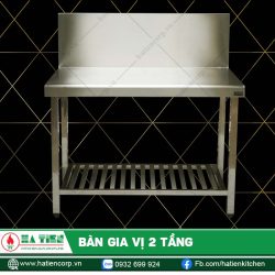bàn inox 2 tầng để gia vị