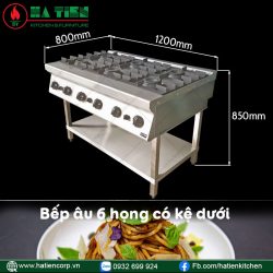bếp âu 6 họng dùng gas