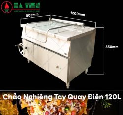 chảo nghiêng tay quay điện