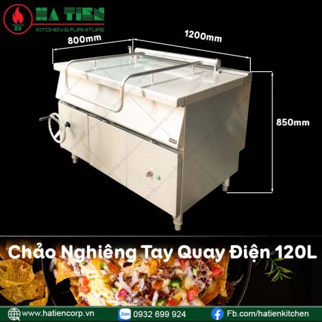 chảo nghiêng tay quay điện