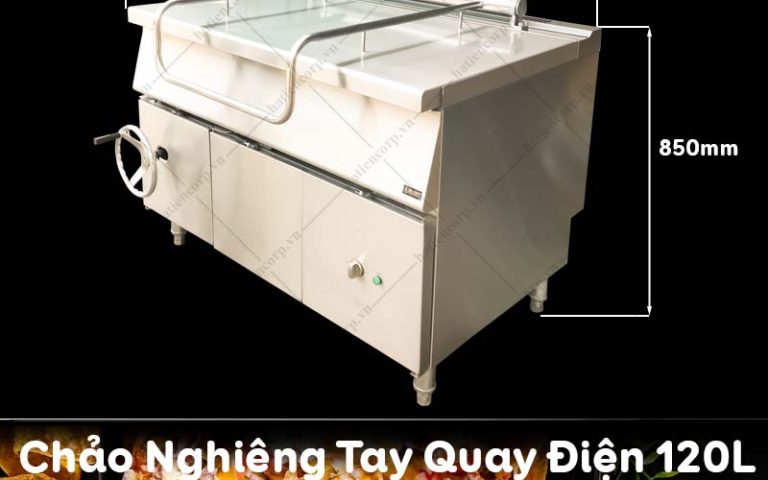 chảo nghiêng tay quay điện