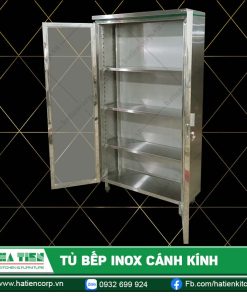 Khung tủ bếp inox cánh kính