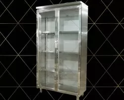 Tủ Bếp Inox Cánh Kính - Tủ Inox Cửa Mở
