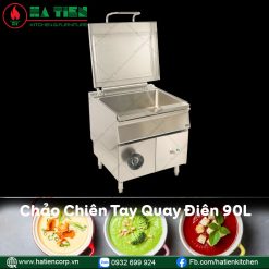 chảo chiên tay quay inox dùng điện