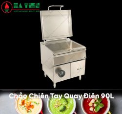 chảo chiên tay quay inox dùng điện