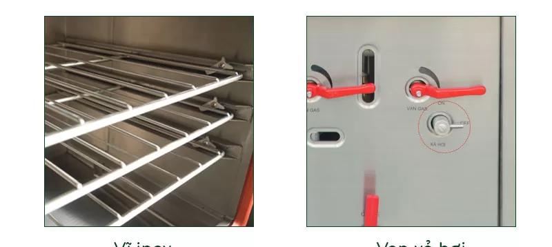 Cấu tạo tủ hấp 3 ngăn