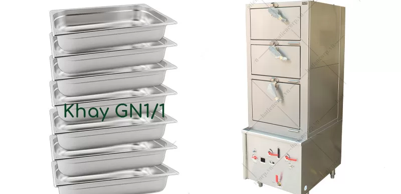 tủ hấp công nghiệp có thể đựng được 7 khay gn1/1