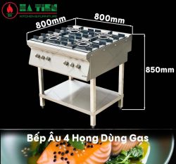 bếp âu 4 họng dùng gas