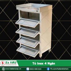 tủ bát inox 4 ngăn cửa mở