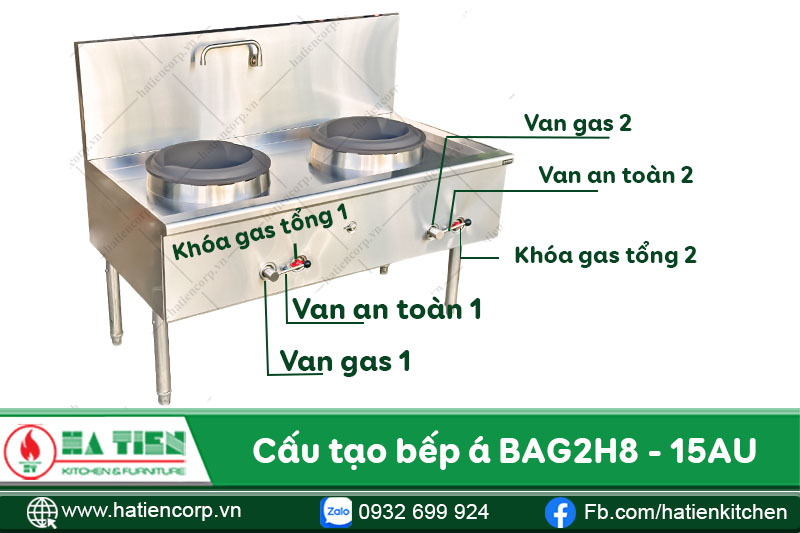 Cấu tạo bếp á 2 họng BAG2H8-15AU