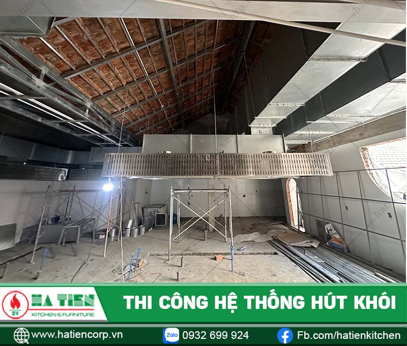 Hệ thống hút khói trong giai đoạn lắp đặt