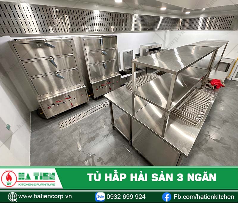 tủ hấp hải sản 3 ngăn
