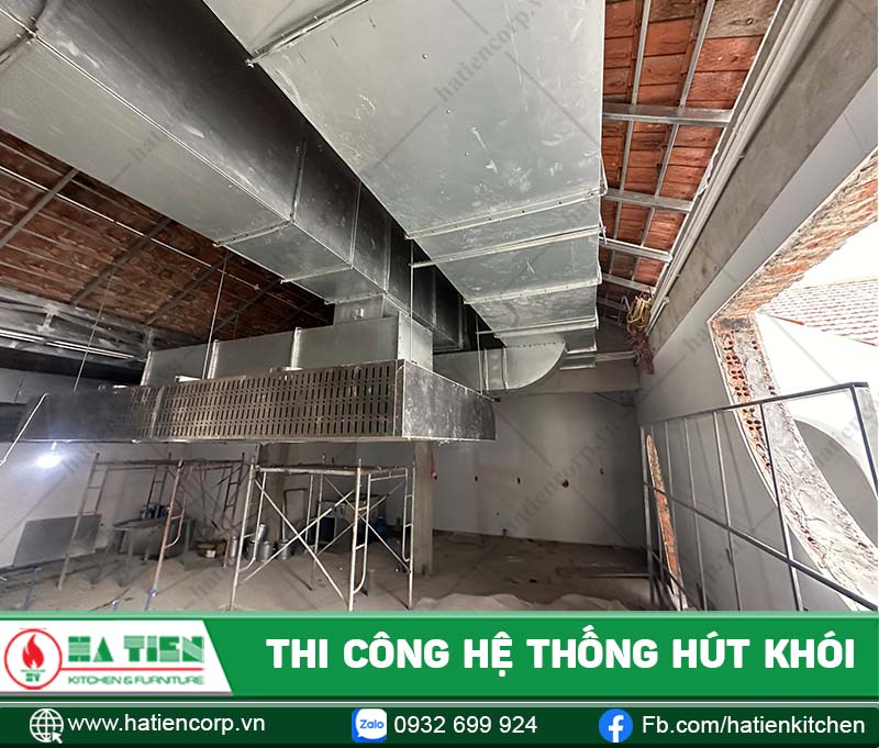 Hệ thống hút khói trong giai đoạn lắp đặt