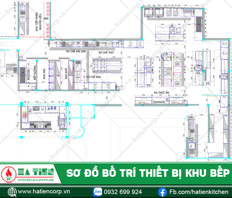 Sơ đồ bố trí thiết bị bếp nhà hàng I - Restaurant